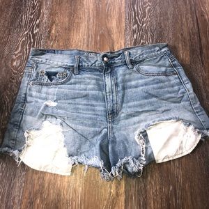 American eagle distressed denim shorts